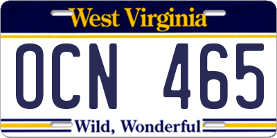 WV license plate OCN465