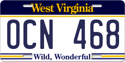 WV license plate OCN468