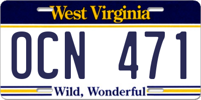WV license plate OCN471