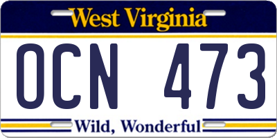 WV license plate OCN473