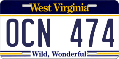 WV license plate OCN474