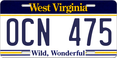 WV license plate OCN475