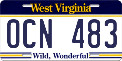 WV license plate OCN483