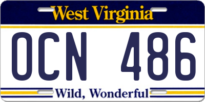 WV license plate OCN486