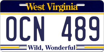 WV license plate OCN489