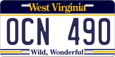 WV license plate OCN490