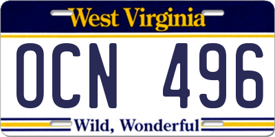WV license plate OCN496