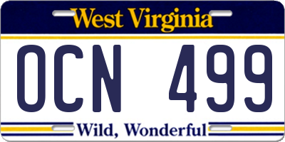 WV license plate OCN499
