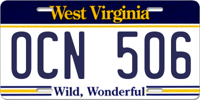 WV license plate OCN506