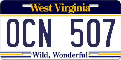 WV license plate OCN507