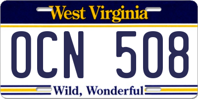 WV license plate OCN508