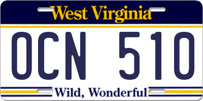 WV license plate OCN510