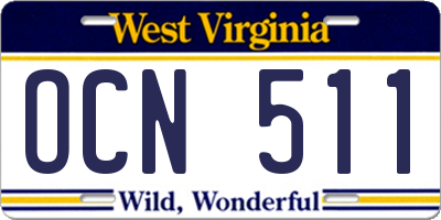 WV license plate OCN511