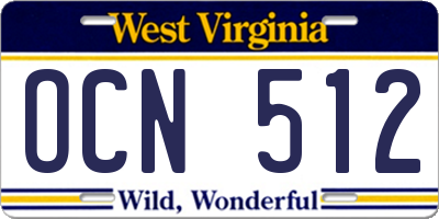 WV license plate OCN512