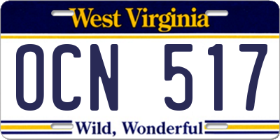 WV license plate OCN517