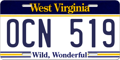 WV license plate OCN519