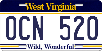 WV license plate OCN520