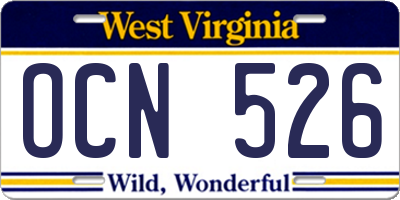 WV license plate OCN526