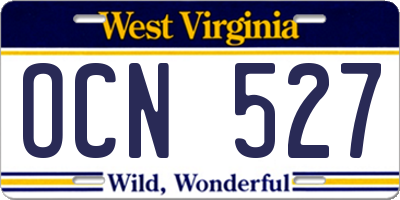 WV license plate OCN527