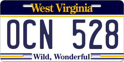 WV license plate OCN528