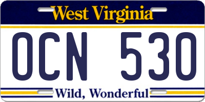 WV license plate OCN530