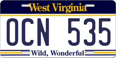 WV license plate OCN535