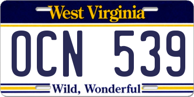 WV license plate OCN539
