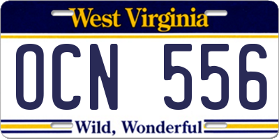 WV license plate OCN556