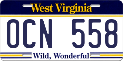 WV license plate OCN558