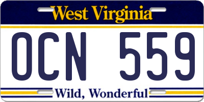 WV license plate OCN559