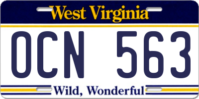 WV license plate OCN563