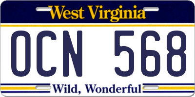 WV license plate OCN568