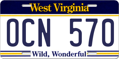 WV license plate OCN570