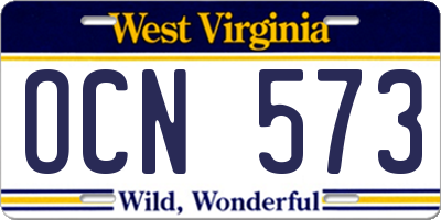 WV license plate OCN573