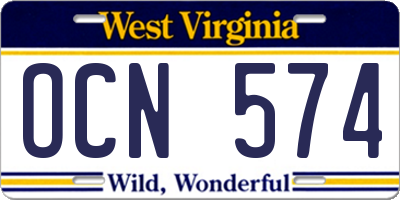 WV license plate OCN574