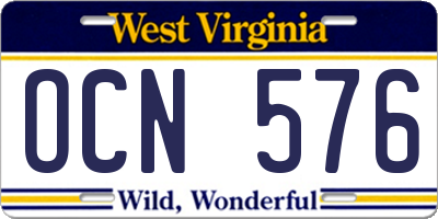 WV license plate OCN576