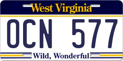 WV license plate OCN577