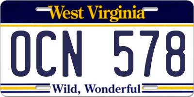 WV license plate OCN578