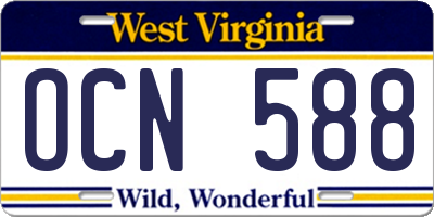 WV license plate OCN588
