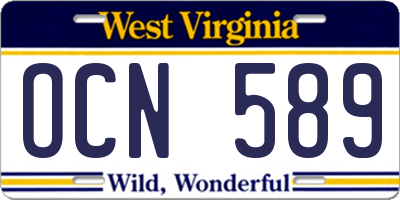 WV license plate OCN589