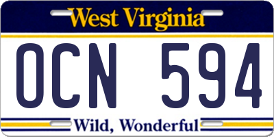 WV license plate OCN594