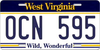 WV license plate OCN595