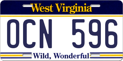 WV license plate OCN596