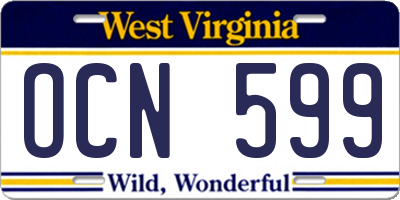 WV license plate OCN599