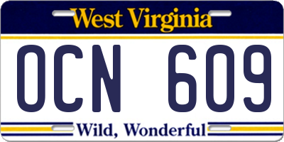 WV license plate OCN609