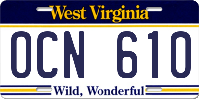 WV license plate OCN610