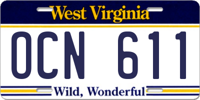 WV license plate OCN611