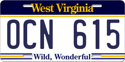 WV license plate OCN615