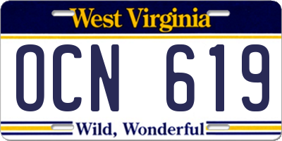 WV license plate OCN619