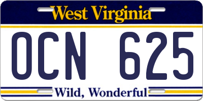 WV license plate OCN625
